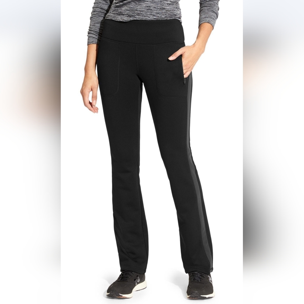 Athleta Womens Street to Summit Tech Hiking Pants Black Fleece Lined Large Nice!